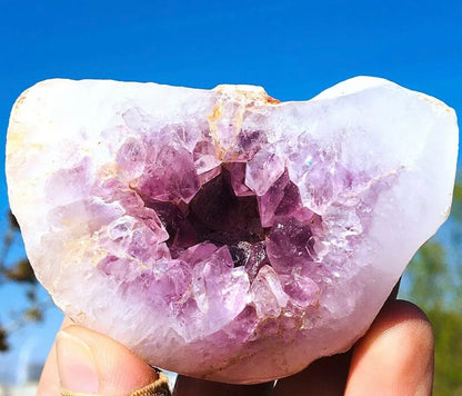 Natural Amethyst Agate Geode Quartz Crystal