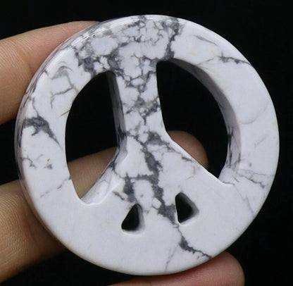 Natural White Turquoise Peace Sign