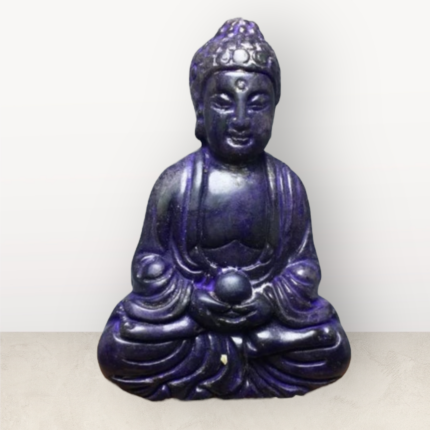 Gemstone Carved Sitting Buddha figure