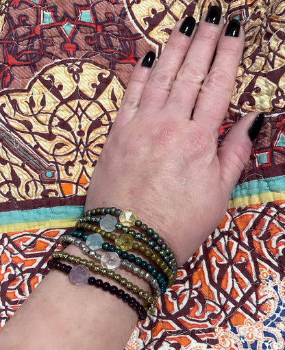 Topaz gemstone and Hematite Bracelets
