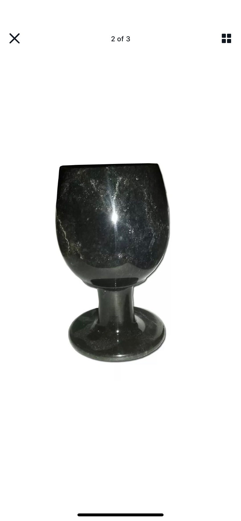 Genuine Black Marble Wine Goblets w/ 10 ounce Capacity