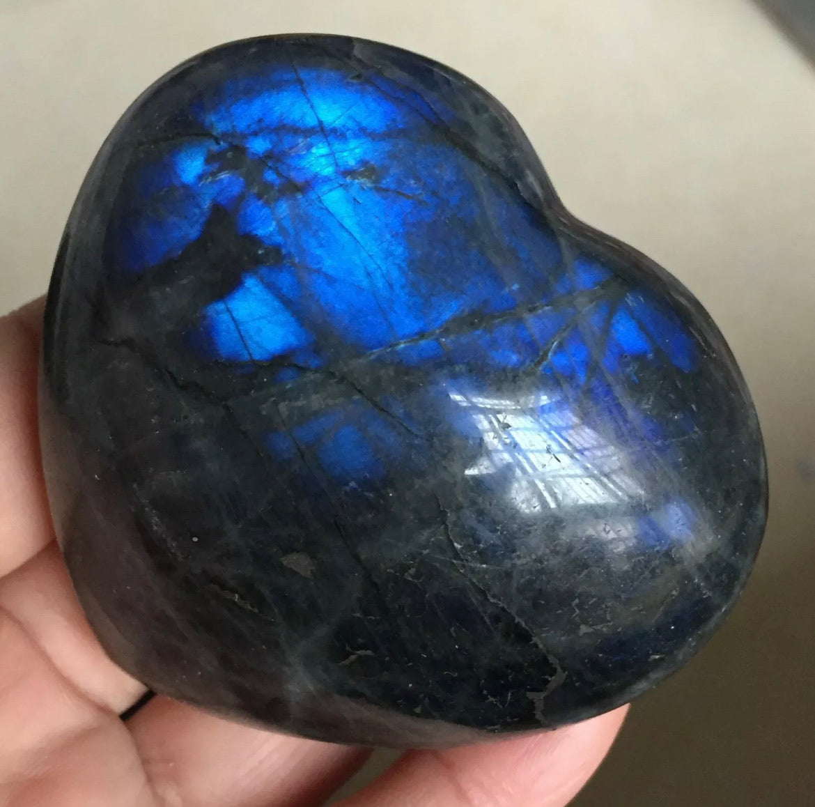Natural Labradorite gemstone Heart Shaped Crystal Healing
