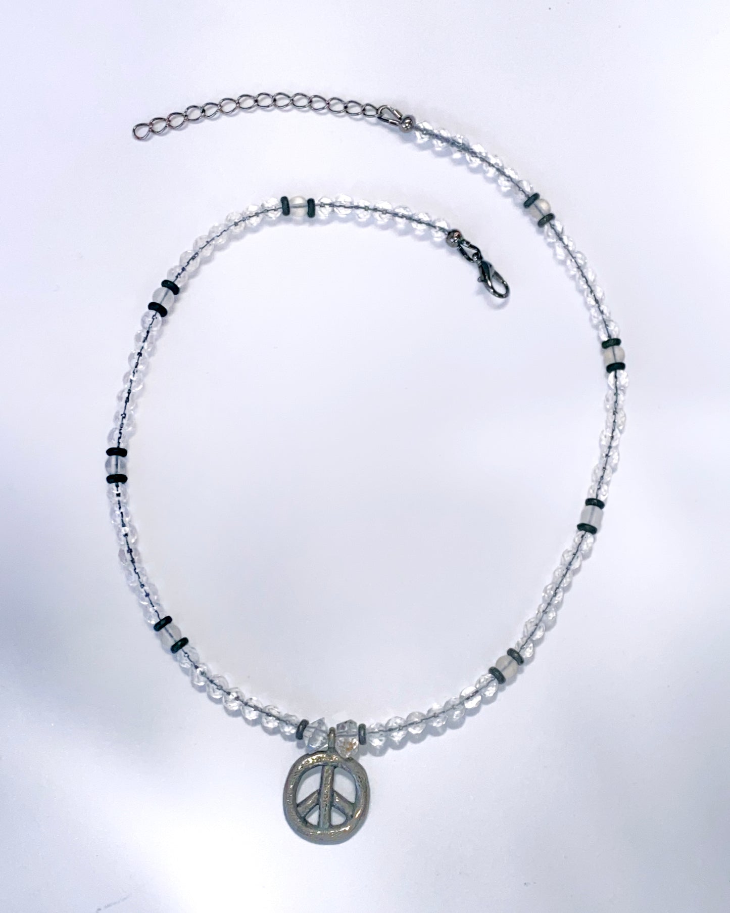 Herkimer Diamond Peace Necklace