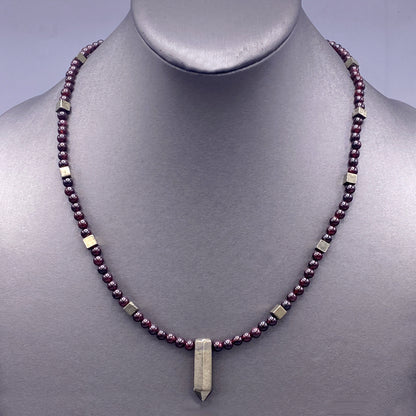 Garnet and Pyrite Necklace