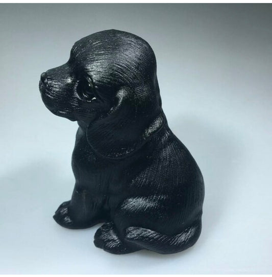 Black Obsidian Labrador Retriever crystal figurine