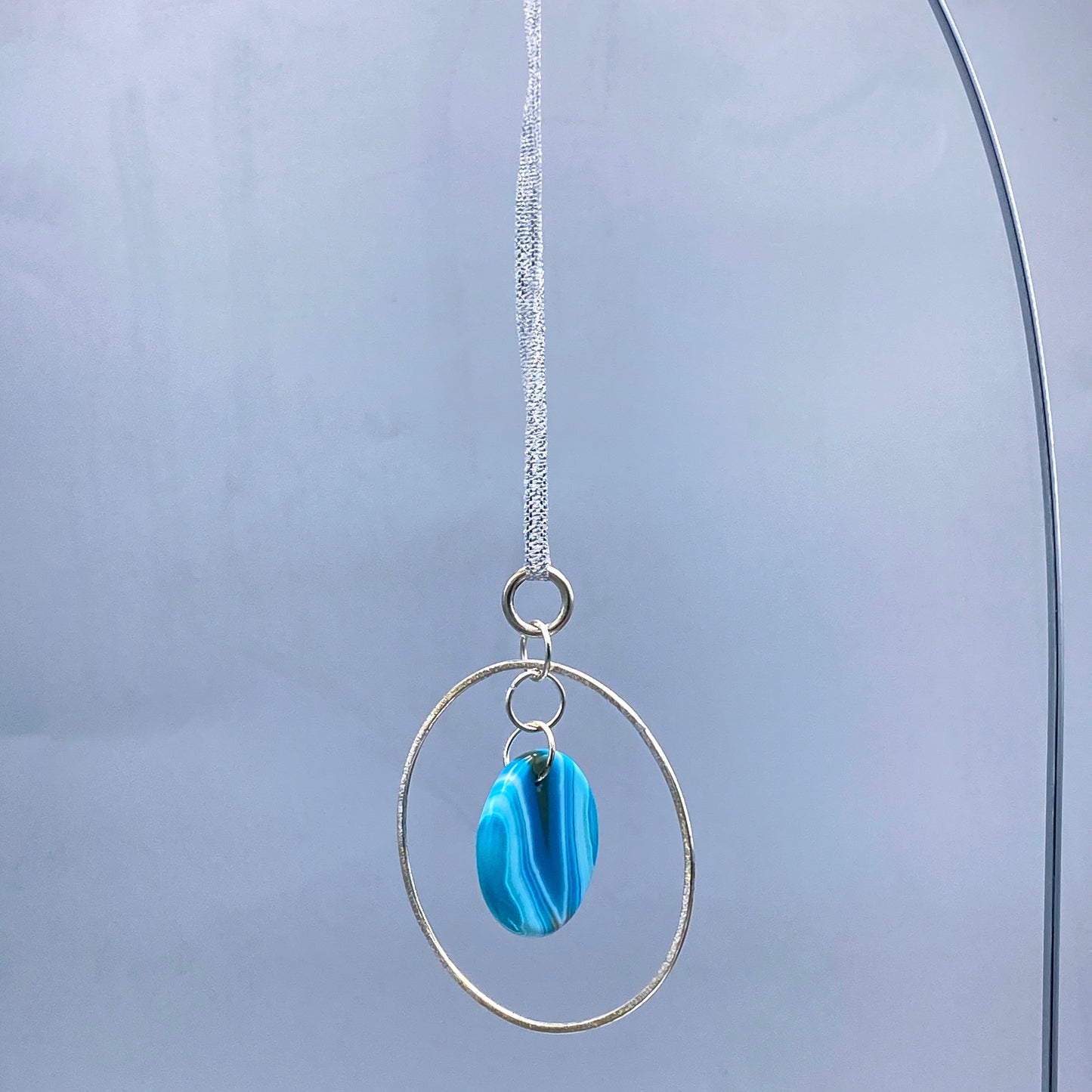 Blue Agate gemstone Tree Ornament