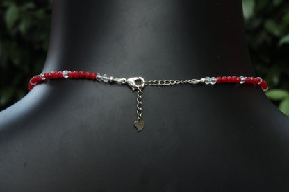 Women's Red Agate "GODDESS" gemstone choker necklace