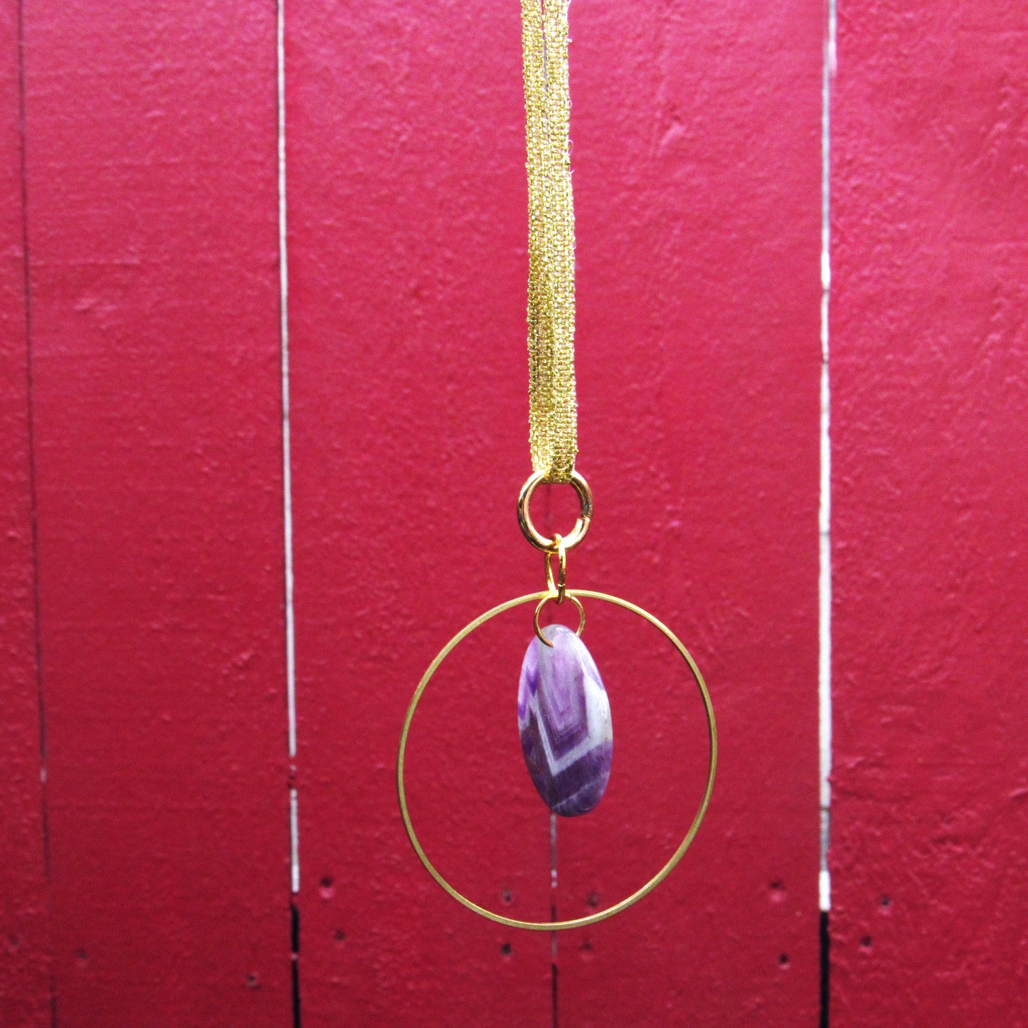 Amethyst gemstone hanging Tree Ornament