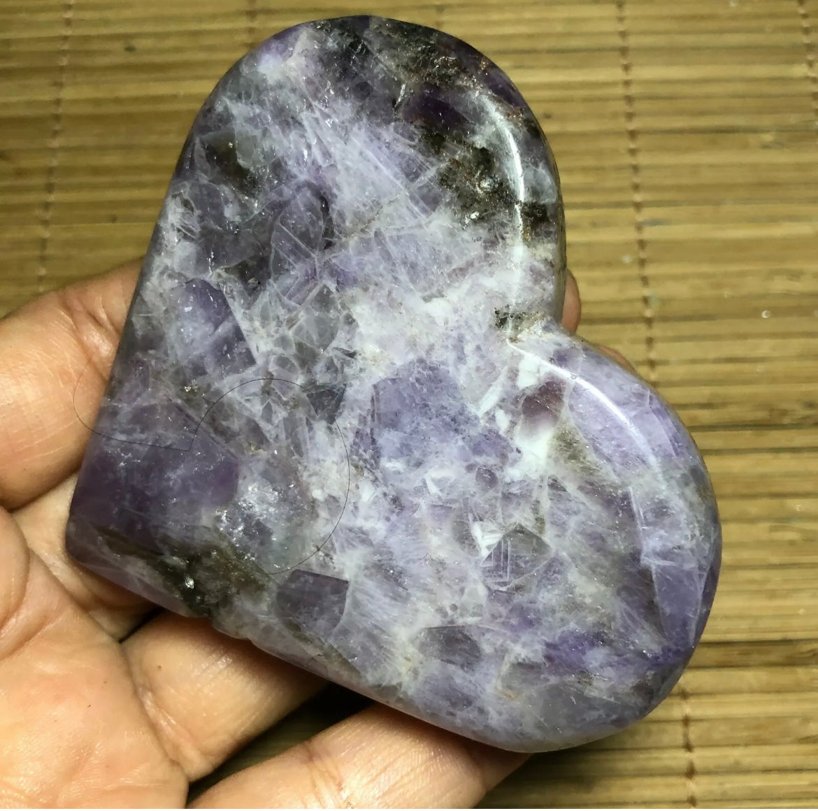 Natural Amethyst Carved Heart