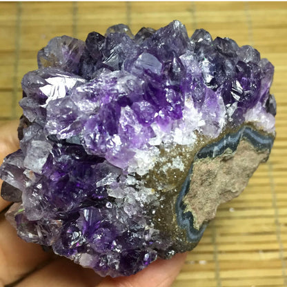 Natural Amethyst geode quartz cluster crystal specimen energy