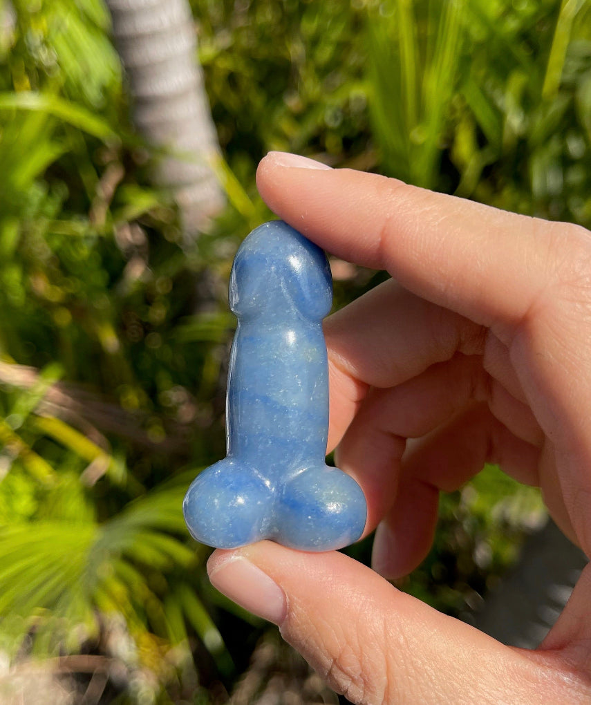 Natural Blue Aventurine gemstone Penis Crystal