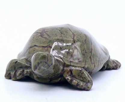 Natural Serpentine Carved Crystal Turtle Figurine