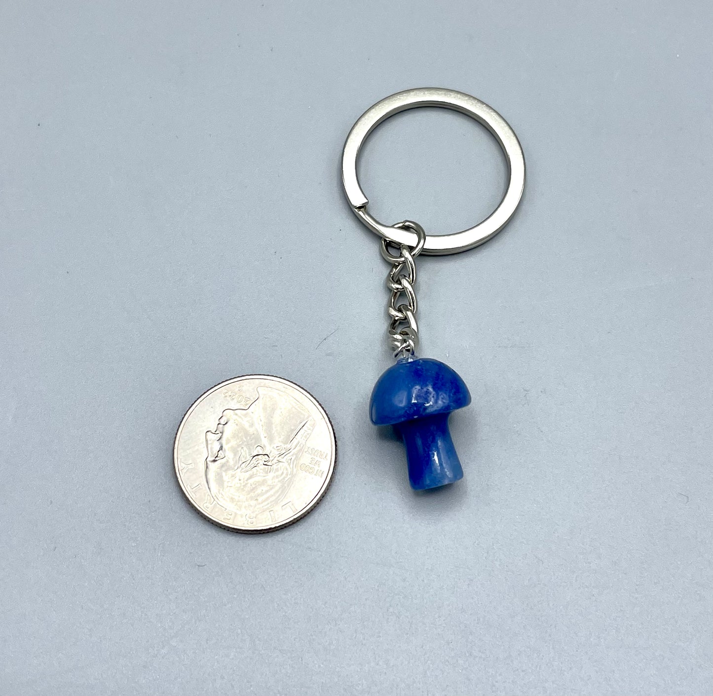 Blue Aventurine Mushroom Keychain