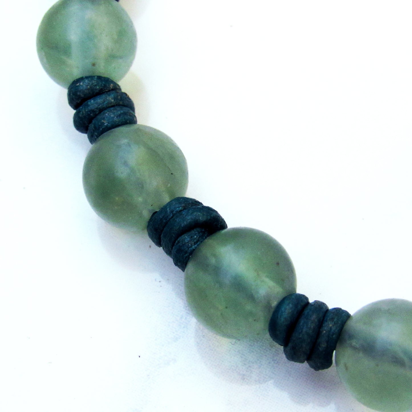Green Leather Fluorite gemstone Hand Knotted Leather Bracelet