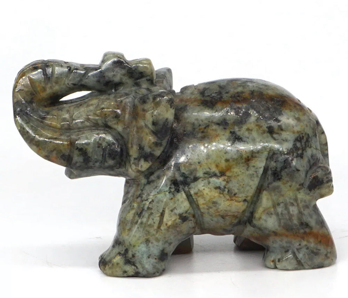 Natural African Turquoise gemstone carved Elephant