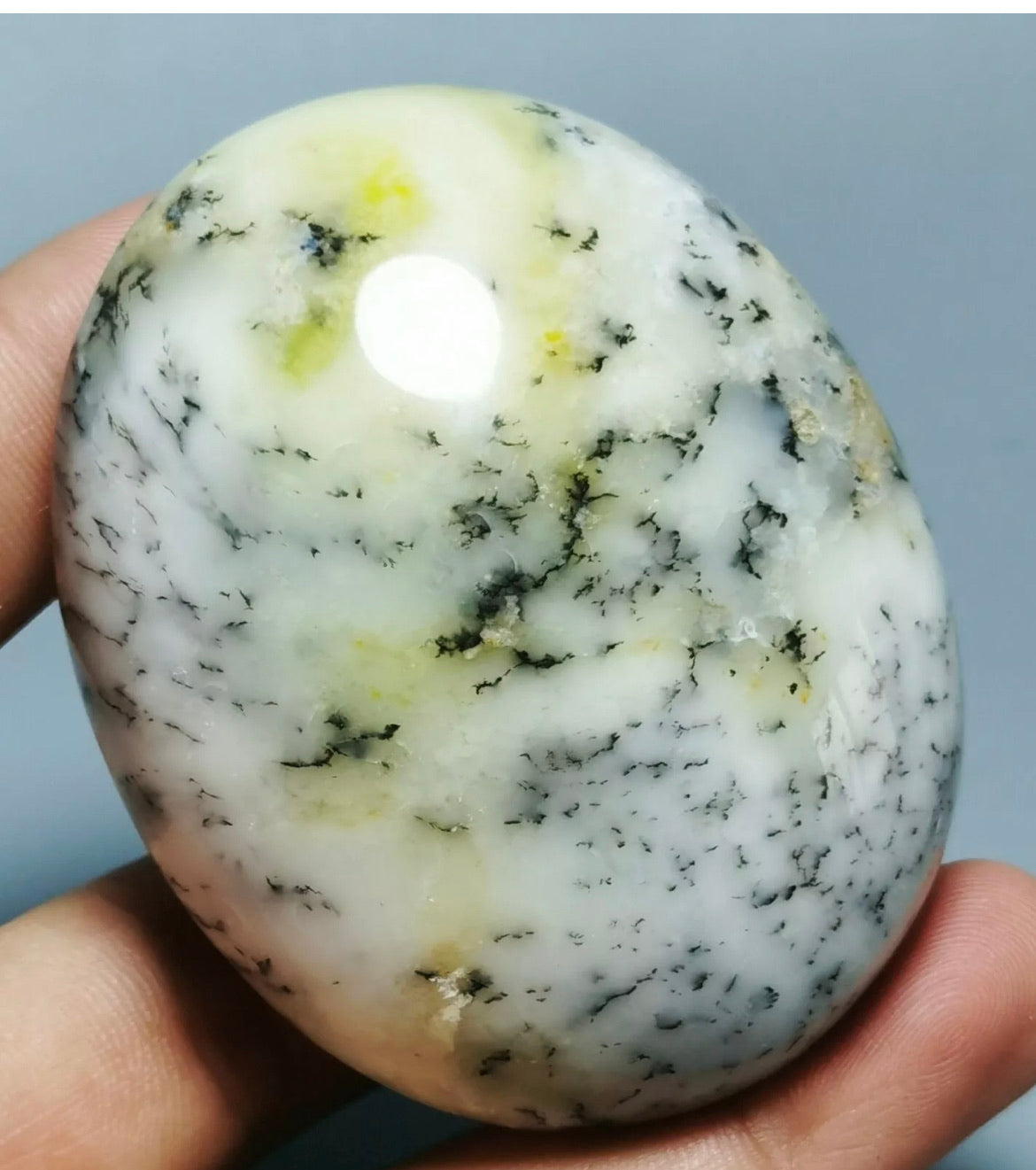White Opal free form palm stone