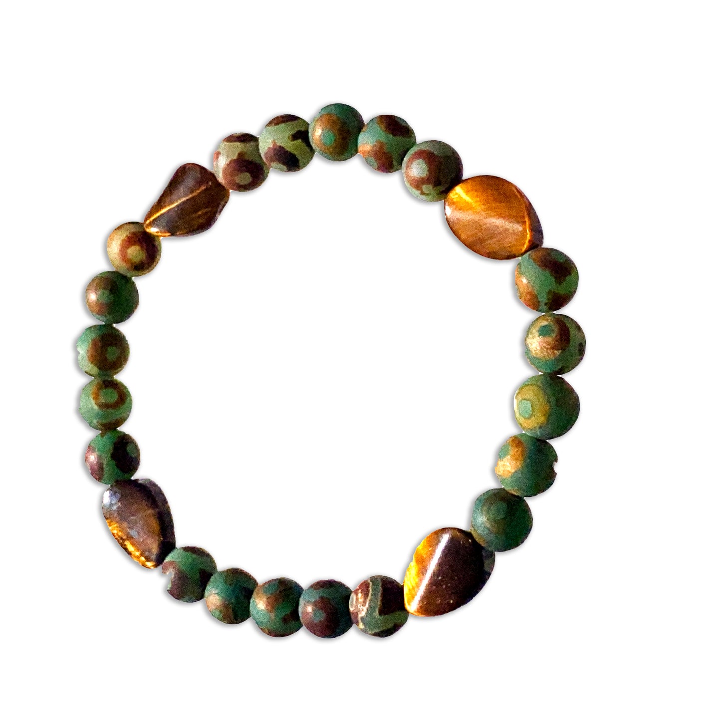 Tibetan agate and Tiger’s Eye  gemstone Bracelet