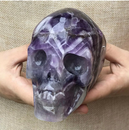 Natural Amethyst gemstone carved Skull