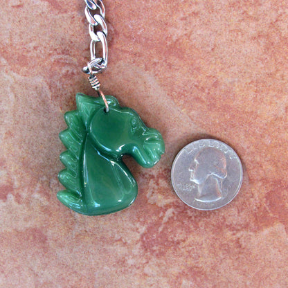 Jade Gemstone Horse Head Key Chain