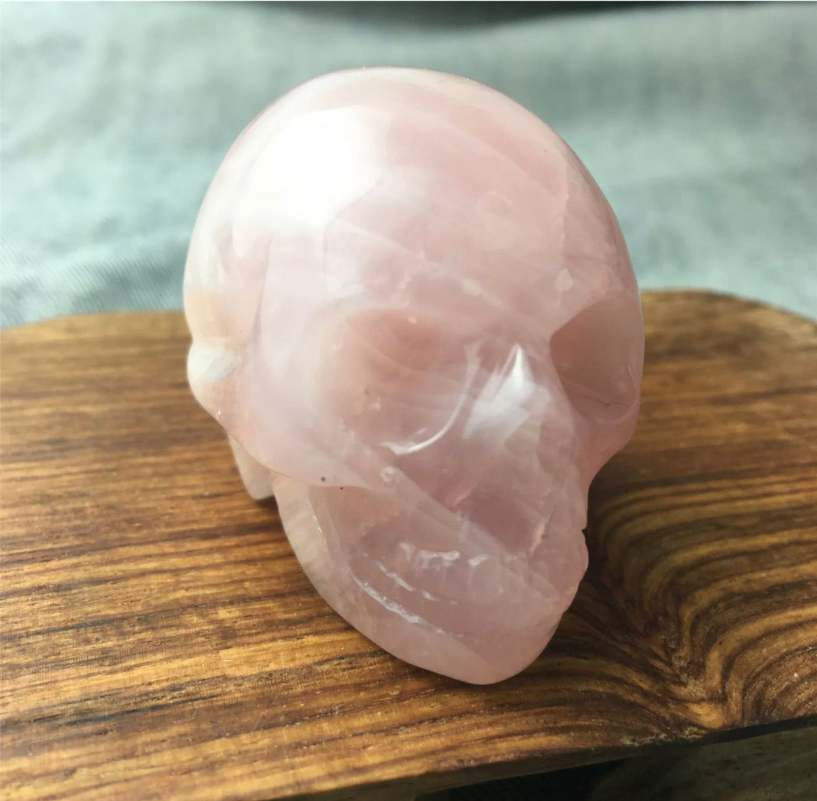 Natural Rose Quartz gemstone Skull