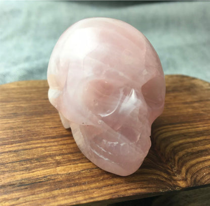 Natural Rose Quartz gemstone Skull